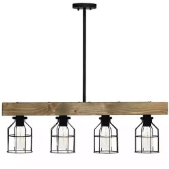 Kirklands Home Restored Wood 4-Light Pendant Light