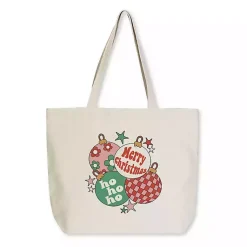 Christmas Decorations>Kirklands Home Retro Christmas Ornaments Canvas Tote Bag