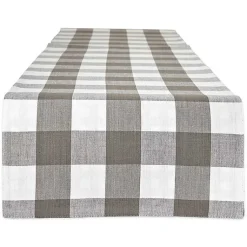Kirklands Home Reversible Gray and White Table Runner, 14x108 New