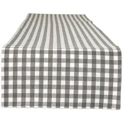 Kirklands Home Reversible Gray and White Table Runner, 14x108 New