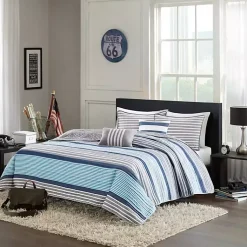 Kirklands Home Reversible Stripes 5-pc. Full/Queen Quilt Set Discount