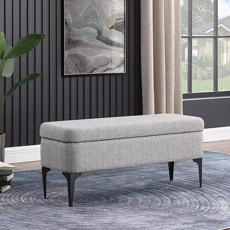 Kirklands Home Ricardo Woven Storage Bench Gray Best