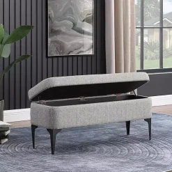 Kirklands Home Ricardo Woven Storage Bench Gray Best