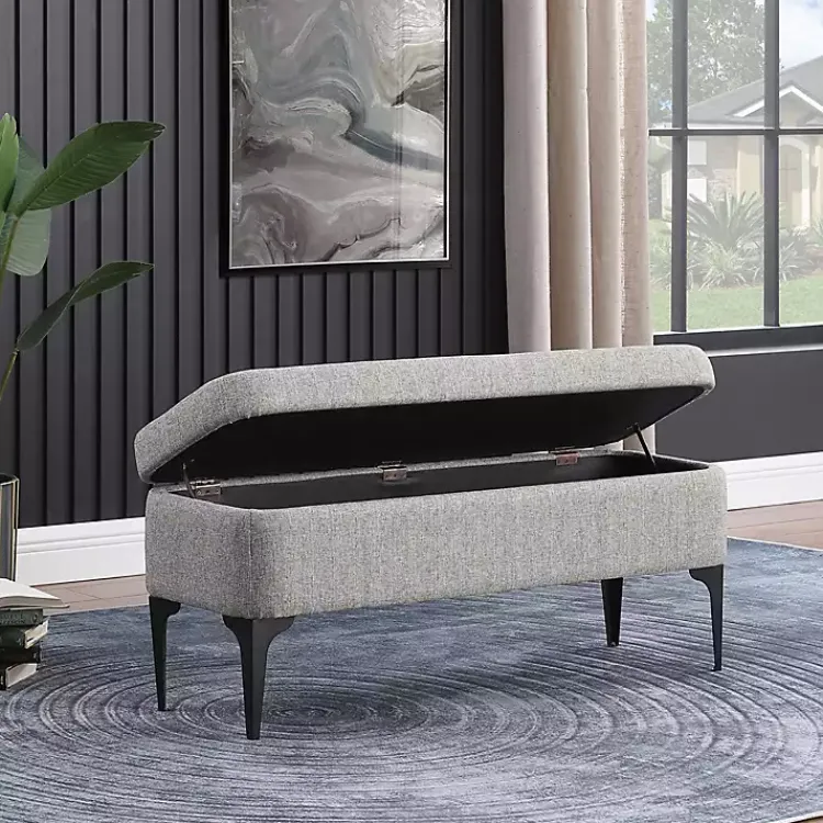 Kirklands Home Ricardo Woven Storage Bench Gray Best