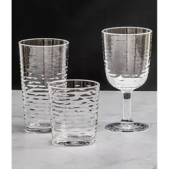 Kirklands Home Ripple Shatterproof Goblet Glasses, Set of 6 Clear Clearance