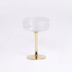 Kirklands Home Ripple Gold Base Coupe Wine Glass Hot