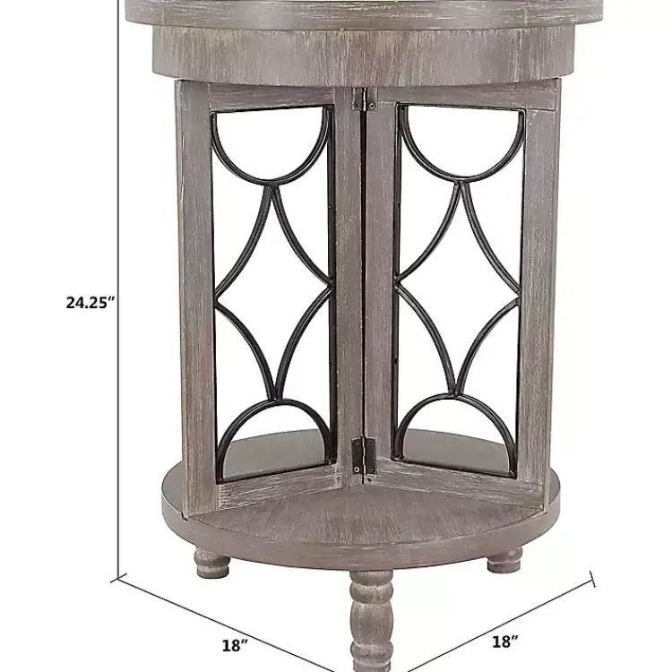 Kirklands Home Roberta Wood Decorative Metal Accent Table Gray Best