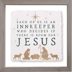 Christmas Art & Wall Decor>Kirklands Home Room for Jesus Framed Wall Plaque White
