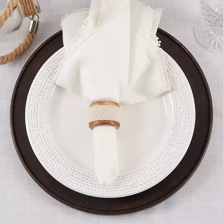 Kirklands Home Rope Wrapped 4-pc. Napkin Ring Set Clearance