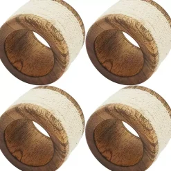 Kirklands Home Rope Wrapped 4-pc. Napkin Ring Set Clearance