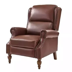 Kirklands Home Rosalie Faux Leather Manual Recliner Brown New