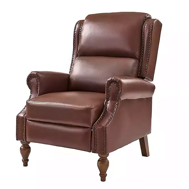 Kirklands Home Rosalie Faux Leather Manual Recliner Brown New