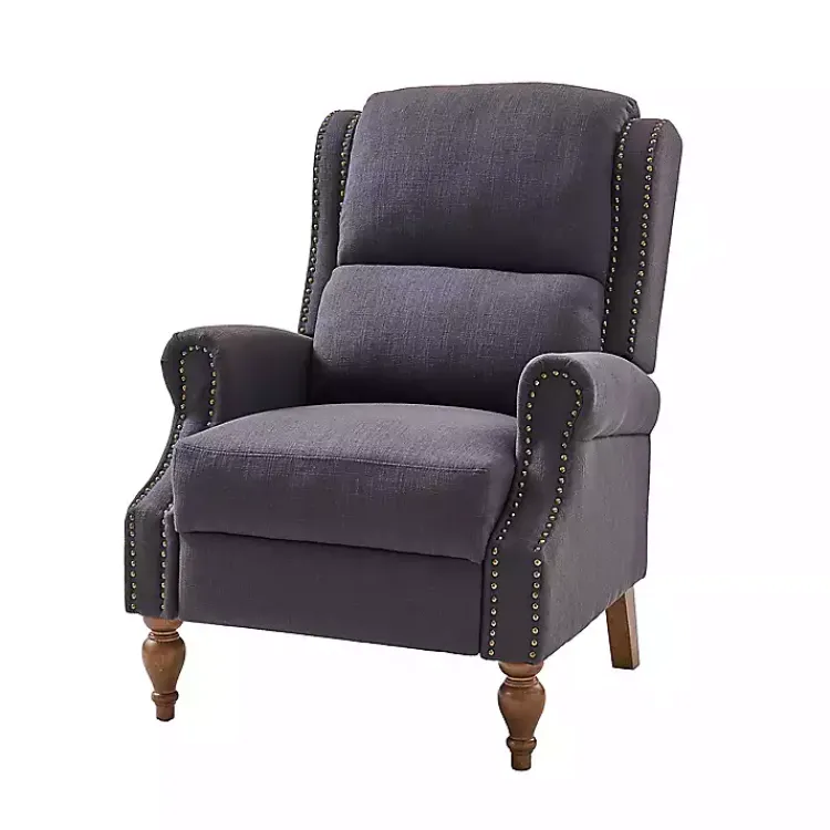 Kirklands Home Rosalie Charcoal Upholstered Manual Recliner Gray Hot