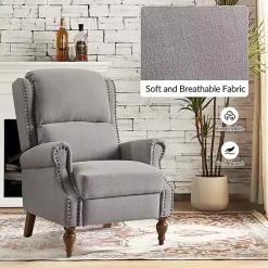 Kirklands Home Rosalie Light Upholstered Manual Recliner Gray Online