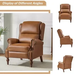 Kirklands Home Rosalie Faux Leather Manual Recliner Tan New