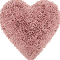 Valentines Day Decorations>Kirklands Home Rose Shaggy Heart Shaped Pillow Pink