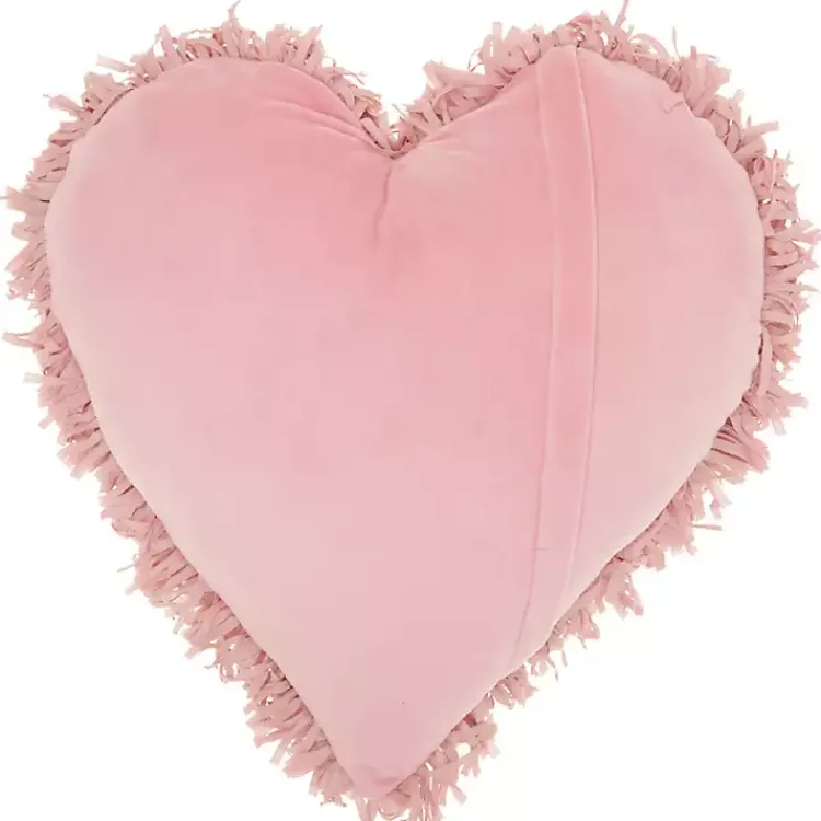 Valentines Day Decorations>Kirklands Home Rose Shaggy Heart Shaped Pillow Pink