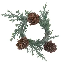 Kirklands Home Rosemary Pinecone Wreath Napkin Rings, Set of 4