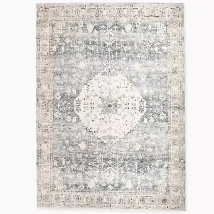 Kirklands Home Rosette Dusty Aqua Area Rug, 7x9 Best