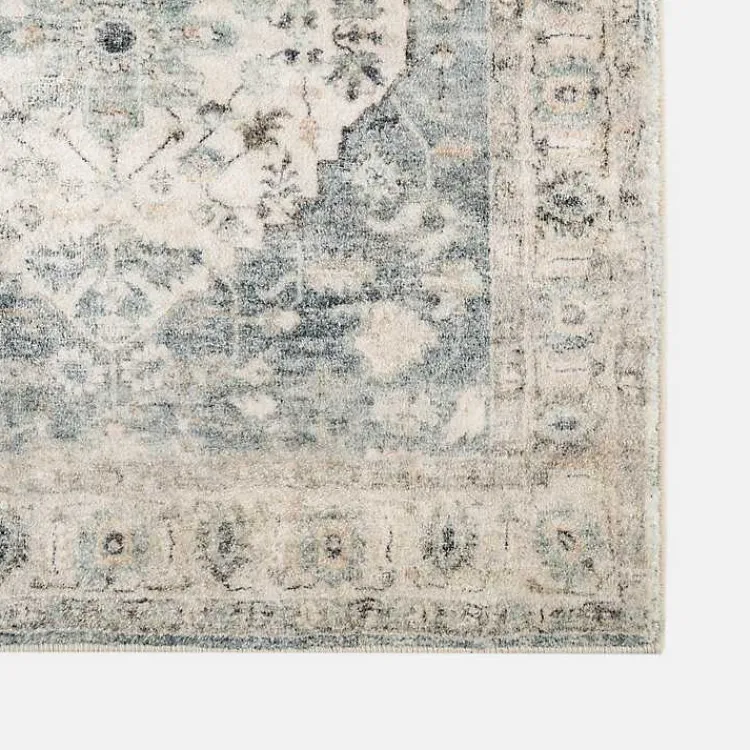 Kirklands Home Rosette Dusty Aqua Runner Discount