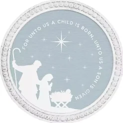 Christmas Art & Wall Decor>Kirklands Home Round A Child is Born Wall Plaque