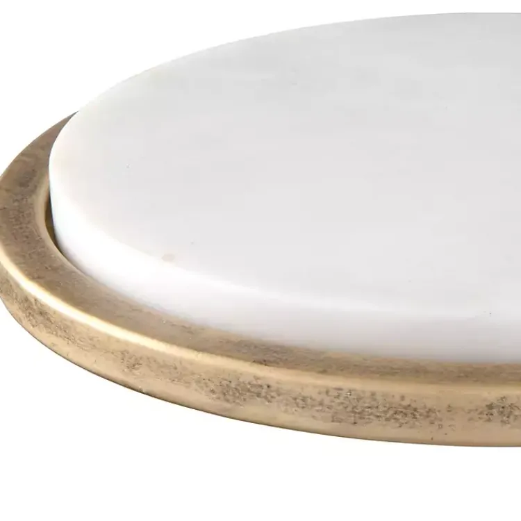 Kirklands Home Round Aged and Marble Accent Table Gold Hot