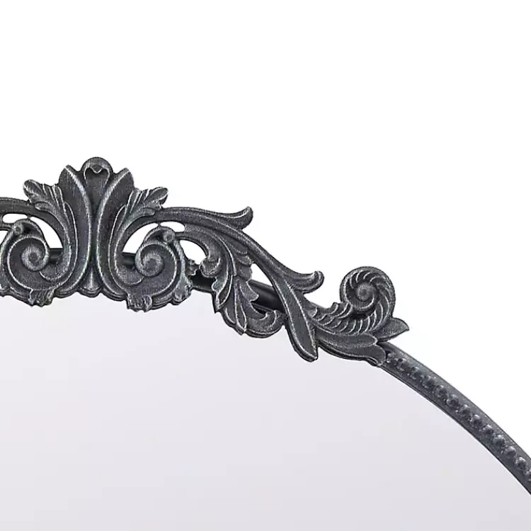 Kirklands Home Round Antique Floral Scroll Mirror, 39 in. Black Sale