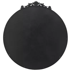 Kirklands Home Round Antique Floral Scroll Mirror, 39 in. Black Sale