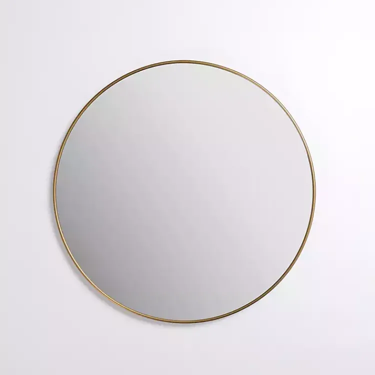 Kirklands Home Round Antique Brass Nouveau Wall Mirror Clearance