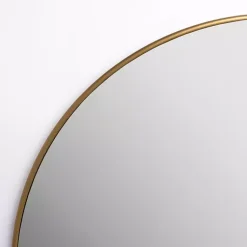 Kirklands Home Round Antique Brass Nouveau Wall Mirror Clearance