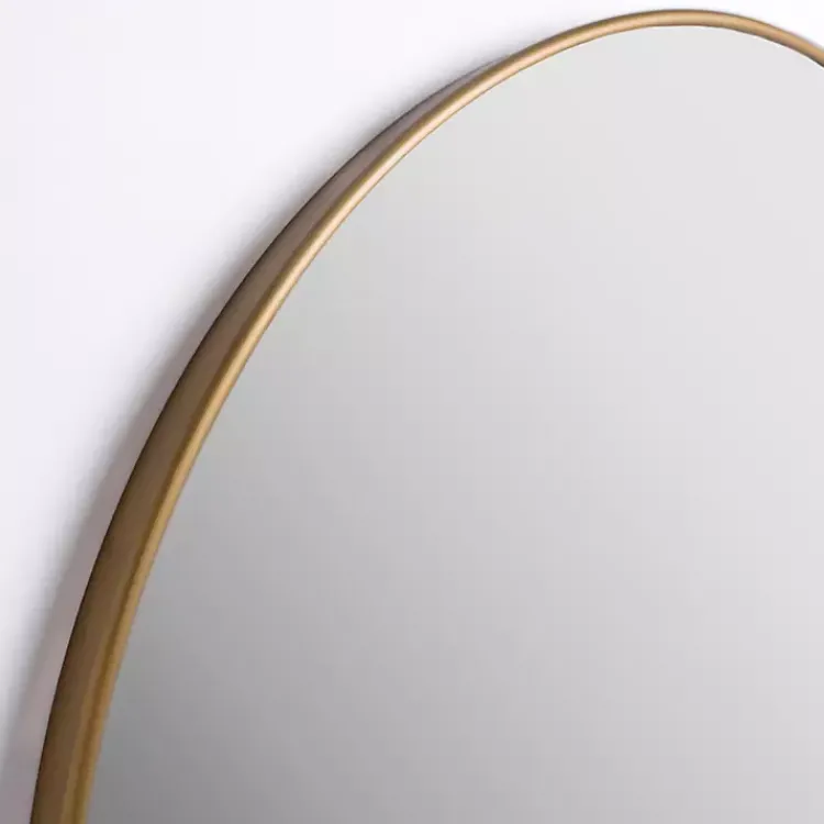 Kirklands Home Round Antique Brass Nouveau Wall Mirror Clearance