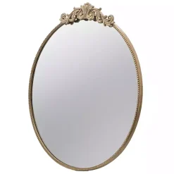 Kirklands Home Round Antique Floral Scroll Mirror, 39 in. Gold Hot
