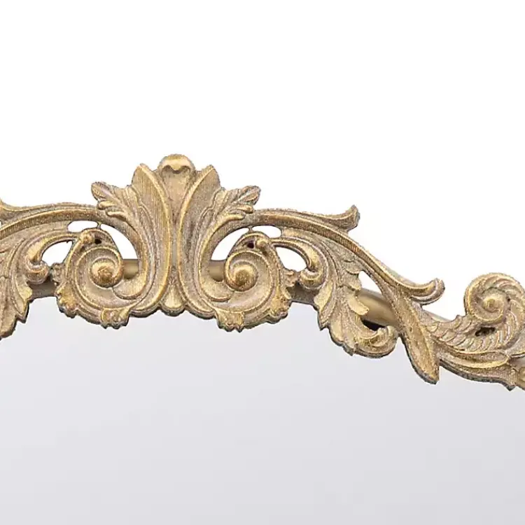 Kirklands Home Round Antique Floral Scroll Mirror, 39 in. Gold Hot