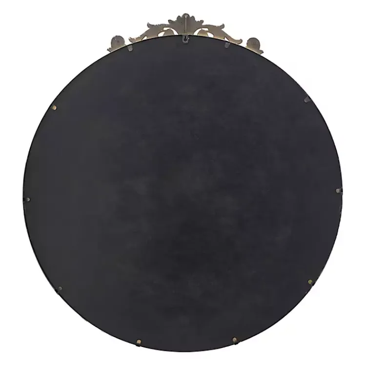 Kirklands Home Round Antique Floral Scroll Mirror, 39 in. Gold Hot