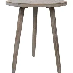 Kirklands Home Round Antique Engraved Accent Table Gray Clearance