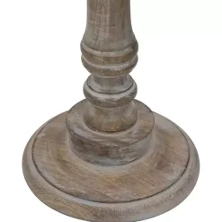 Kirklands Home Round Antique Etched Pedestal Accent Table Gray Discount