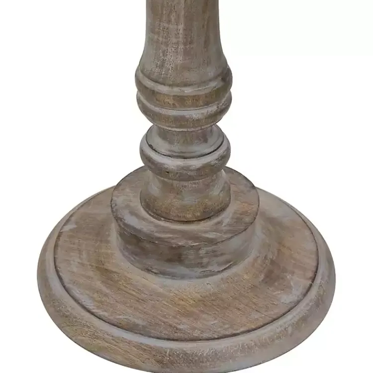 Kirklands Home Round Antique Etched Pedestal Accent Table Gray Discount