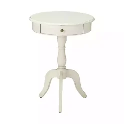 Kirklands Home Round Antique Pedestal Accent Table White Sale