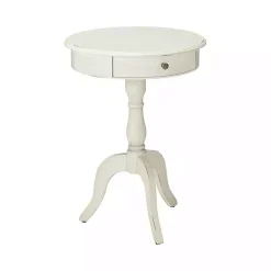 Kirklands Home Round Antique Pedestal Accent Table White Sale