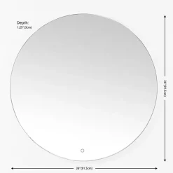 Kirklands Home Round Ashden LED Wall Mirror