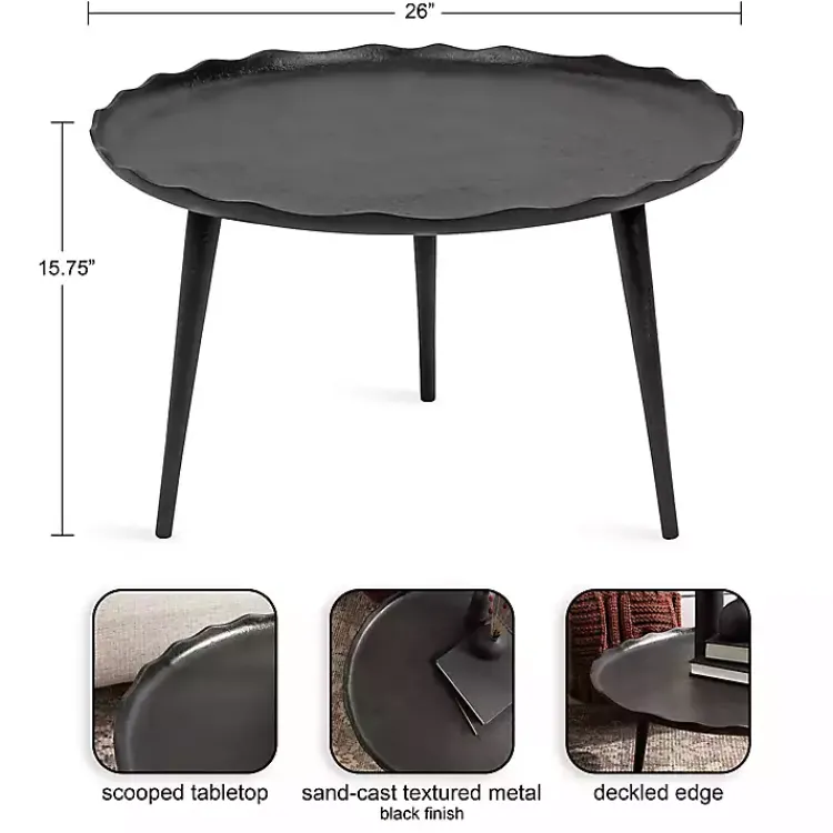 Kirklands Home Round Alessia Coffee Table Black Clearance