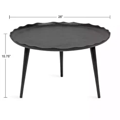 Kirklands Home Round Alessia Coffee Table Black Clearance