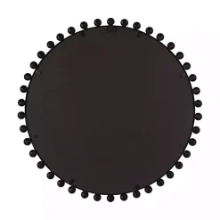 Kirklands Home Round Black Beaded Metal Wall Mirror