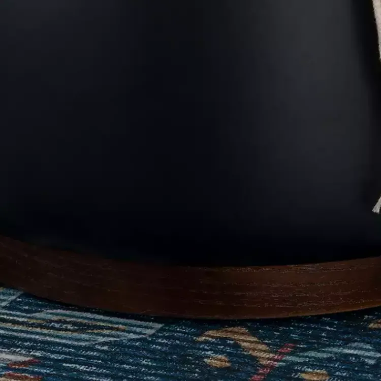 Kirklands Home Round Faux Leather Storage Ottoman Black Hot