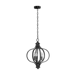 Kirklands Home Round Iron Ornate Pendant Light Black Online