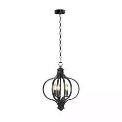 Kirklands Home Round Iron Ornate Pendant Light Black Online