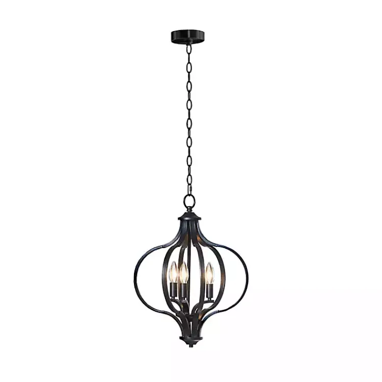 Kirklands Home Round Iron Ornate Pendant Light Black Online