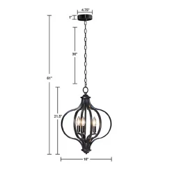 Kirklands Home Round Iron Ornate Pendant Light Black Online