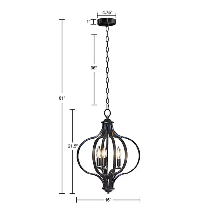 Kirklands Home Round Iron Ornate Pendant Light Black Online