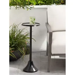 Kirklands Home Round Metal Layla Accent Table Black Online